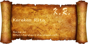 Kerekes Rita névjegykártya